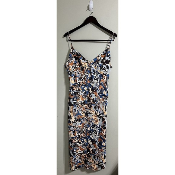 NWT  Abercrombie & Fitch V Neck Midi Dress Size Large - Picture 6 of 11